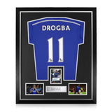 Didier Drogba Signed Framed Display w/ Chelsea F.C. Home Shirt