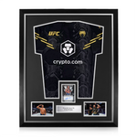 Ciryl Gane Signed Framed Display w/ UFC Black and Gold Shirt