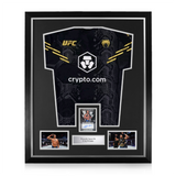Ciryl Gane Signed Framed Display w/ UFC Black and Gold Shirt