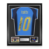 Francesco Totti Signed Framed Italy Home Shirt w/ BAS Beckett Authentication