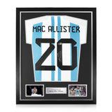 Alexis Mac Allister Signed Framed Home 2022 Shirt w/ BAS Beckett Authentication