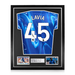 Romeo Lavia Signed Framed Chelsea 2024/25 Home Shirt