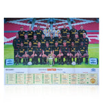 Manchester United 1993/94 Squad Signed 33x23 Team Magazine Huge Foldout Fixture List Poster