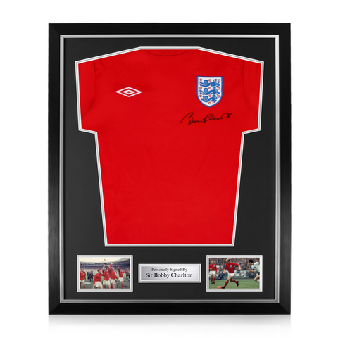 Sir Bobby Charlton Signed Framed England 1966 Home Shirt