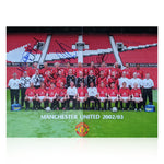 Manchester United 2002/03 Squad Signed 16x12 Team Magazine Poster