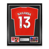 Marvelous Nakamba Signed Framed Luton Town 2024/25 Home Shirt