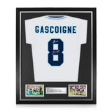 Paul Gascoigne Signed Framed 1996 Euro 96 Home Shirt