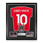 Morgan Gibbs-White Signed Framed Display w/ Nottingham Forest 2025/26 Home Shirt