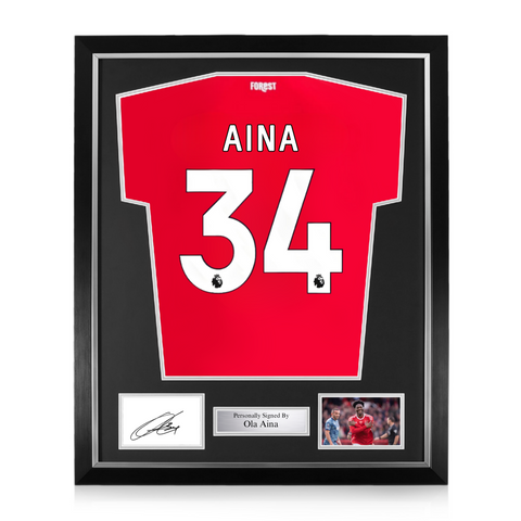 Ola Aina Signed Framed Display w/ Nottingham Forest 2024/25 Home Shirt