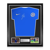 Enzo Fernandez Front Signed Framed Chelsea 2023/24 Home Shirt