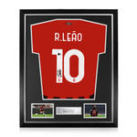 Rafael Leāo Signed Framed AC Milan Home Shirt w/ BAS Beckett Authentication