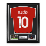 Rafael Leāo Signed Framed AC Milan Home Shirt w/ BAS Beckett Authentication