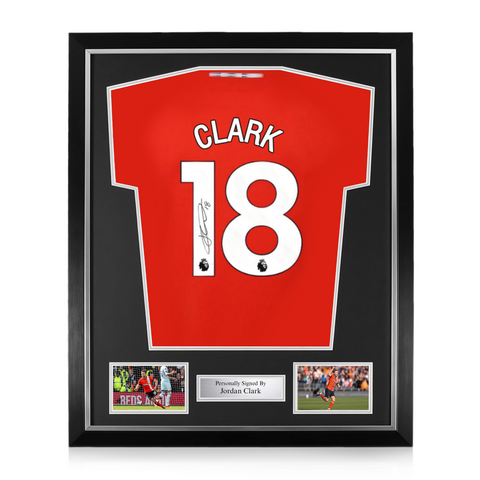 Jordan Clark Signed Framed Luton Town 2024/25 Home Shirt