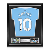 Rayan Cherki Signed Framed Manchester City 2025/26 Home Shirt