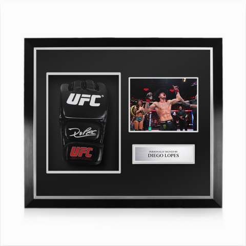 Diego Lopes Signed Framed UFC Glove w/ Beckett Authentication