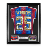 Crystal Palace F.C. Squad Signed Framed 2024/25 Winners 25 Home Shirt