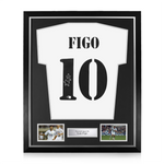 Luis Figo Signed Framed Real Madrid Home Shirt w/ BAS Beckett Authentication