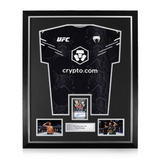 Ciryl Gane Signed Framed Display w/ UFC Black and Silver Shirt