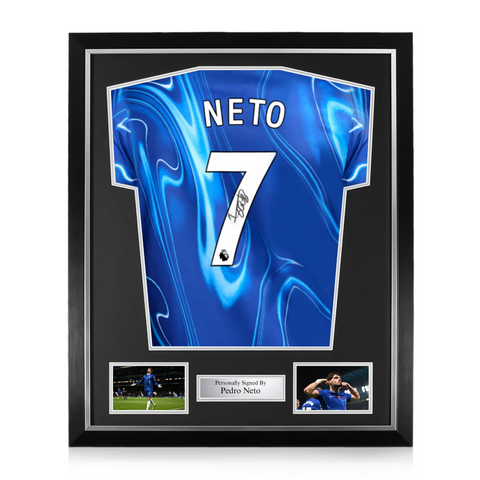 Pedro Neto Signed Framed Chelsea 2024/25 Home Shirt