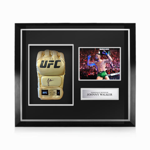Johnny Walker Signed Framed UFC Gold Glove w/ COA