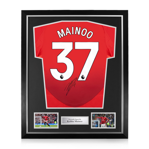 Kobbie Mainoo Signed Framed Manchester United 2024/25 Home Shirt