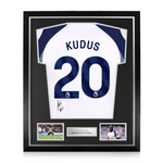 Mohammed Kudus Signed Framed Tottenham Hotspur 2025/26 Home Shirt