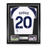 Mohammed Kudus Signed Framed Tottenham Hotspur 2025/26 Home Shirt