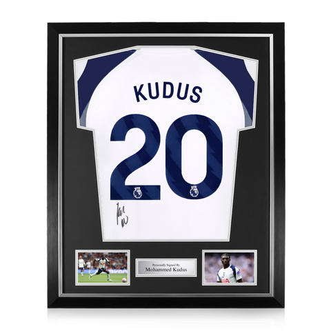 Mohammed Kudus Signed Framed Tottenham Hotspur 2025/26 Home Shirt