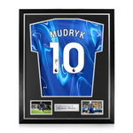 Mykhailo Mudryk Signed Framed Chelsea 2024/25 Home Shirt