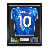 Mykhailo Mudryk Signed Framed Chelsea 2024/25 Home Shirt