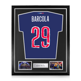 Bradley Barcola Signed Framed PSG Home Shirt w/ BAS Beckett Authentication
