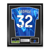 Tyrique George Signed Framed Chelsea 2024/25 Home Shirt