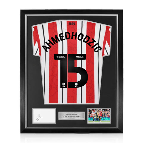 Anel Ahmedhodzic Signed Framed Display w/ Sheffield United 2024/25 Home Shirt