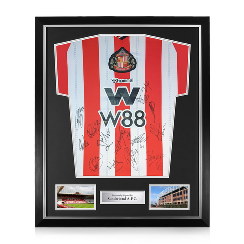 Sunderland A.F.C. Squad Signed Framed 2025/26 Home Shirt