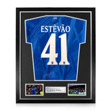 Estêvão Willian Signed Framed 2025/26 Home Shirt w/ Cup nameset