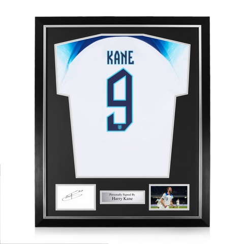 Harry Kane Signed Framed Display w/ England Home Shirt