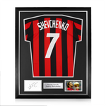 Andriy Shevchenko Signed Framed Display w/ AC Milan Home Shirt