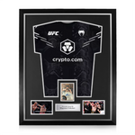 Magomed Ankalaev Signed Framed Display w/ UFC Black and Silver Shirt