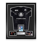 Belal Muhammad Signed Framed Display w/ UFC Black and Silver Shirt
