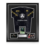 Alex Pereira Signed Framed Display w/ UFC Black and Gold Shirt