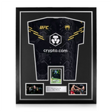 Alex Pereira Signed Framed Display w/ UFC Black and Gold Shirt