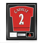 Gary Neville Signed Framed Display w/ Manchester United Home Shirt