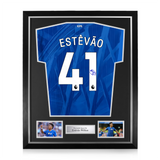 Estêvão Willian Signed Framed Chelsea F.C. 2025/26 Home Shirt