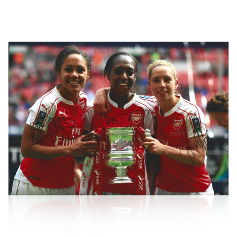 Alex Scott, Danielle Carter and Jordan Nobbs Signed A4 Photo