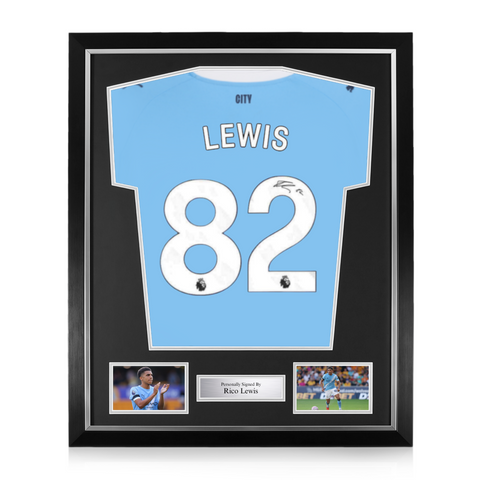 Rico Lewis Signed Framed Manchester City 2025/26 Home Shirt