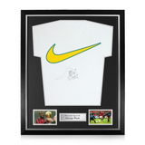 George Weah Signed Framed Nike Shirt