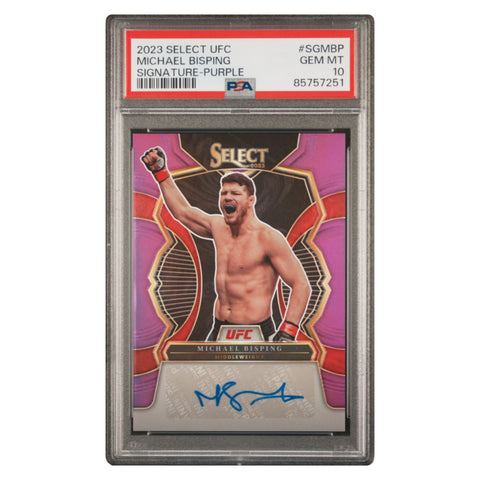 Michael Bisping Signed 2023 Panini Select Ufc Signatures Purple /49 PSA 10