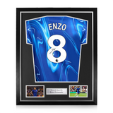 Enzo Fernandez Signed Framed Chelsea 2024/25 Home Shirt