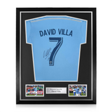 David Villa Signed Framed New York City Shirt