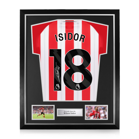 Wilson Isidor Signed Framed Sunderland A.F.C. 2025/26 Home Shirt